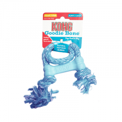 Kong Puppy Goodie Bone con Corda Azzurro
